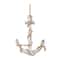 Brown wood anchor handmade wall décor with rope and shell accents.